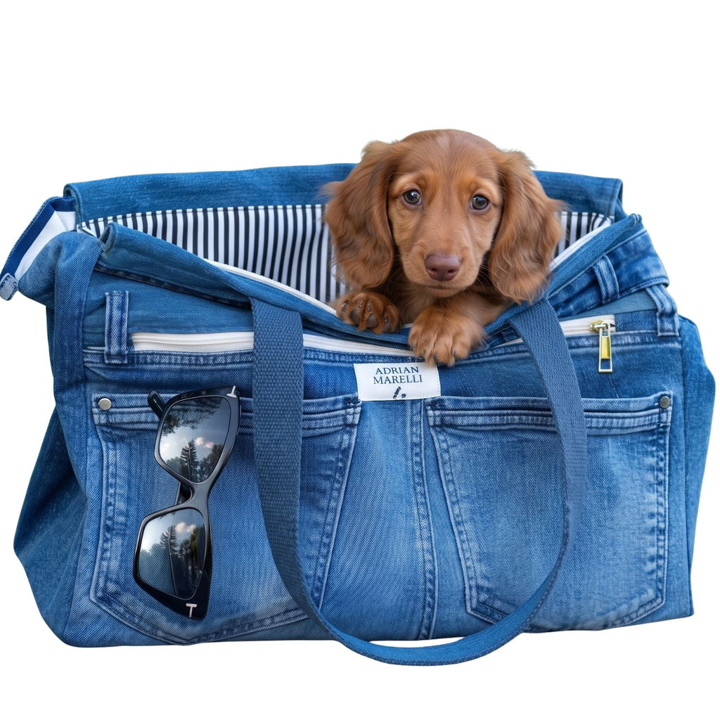 Upcycled Denim Sports Tote - Blue