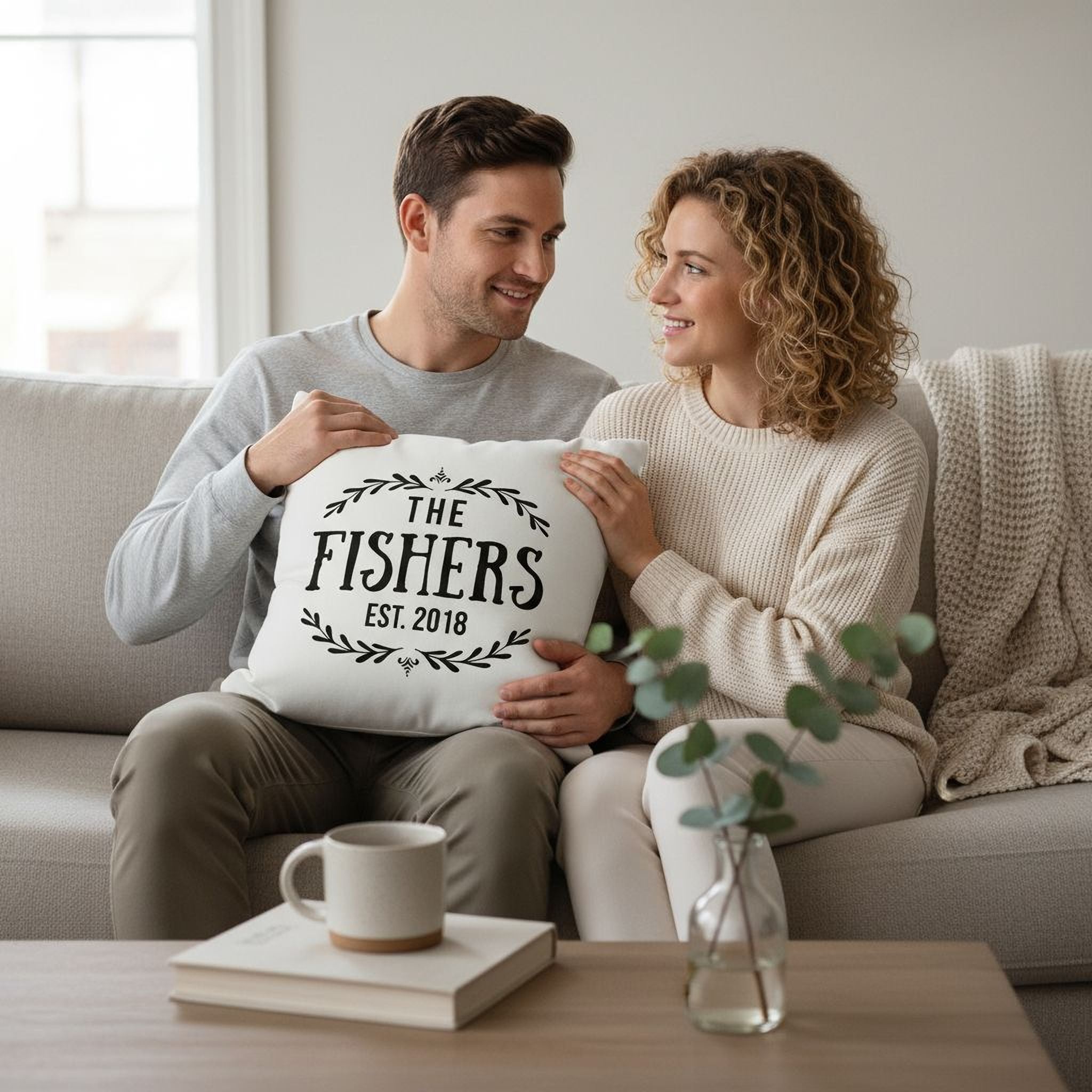 Personalized Throw Pillow Custom Anniversary Wedding Bridal Shower Gift