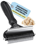2-in-1 Dog & Long Hair Cat Deshedding Brush Undercoat Rake Dematting Tool