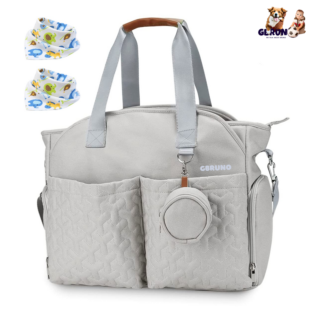 Breast Pump Bag Diaper Tote Bag with Detachable Shoulder Strap Side Pocket Free Baby Bibs Compatible with Spectra S1 S2 Medela