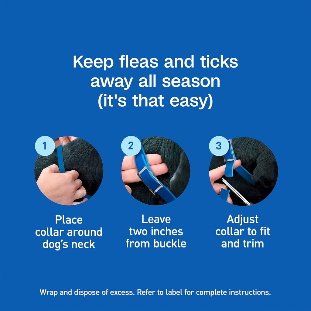 Adams Plus Flea Tick Collar Dogs 7-Month Large Dogs Puppies Kills Fleas Ticks
