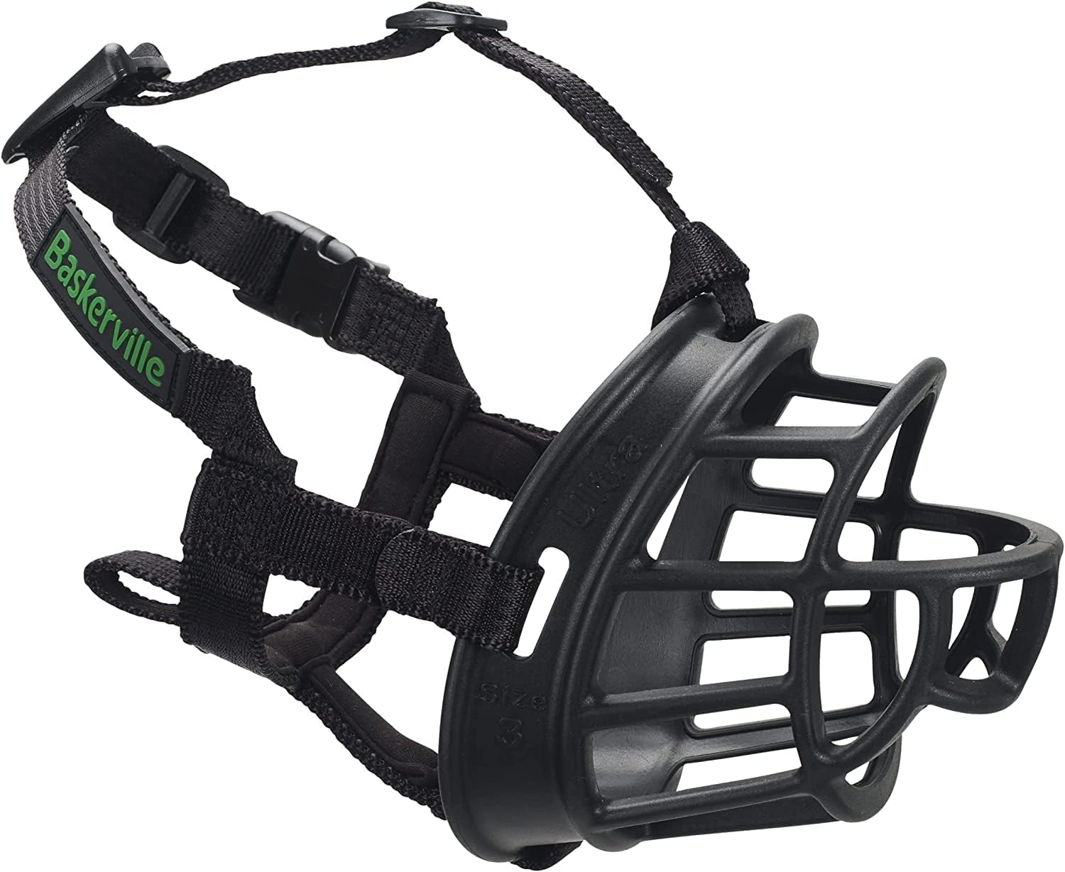 Baskerville Ultra Muzzle - Strong Thermo Plastic Rubber Humane Breathable Dog Training Muzzle Size 5