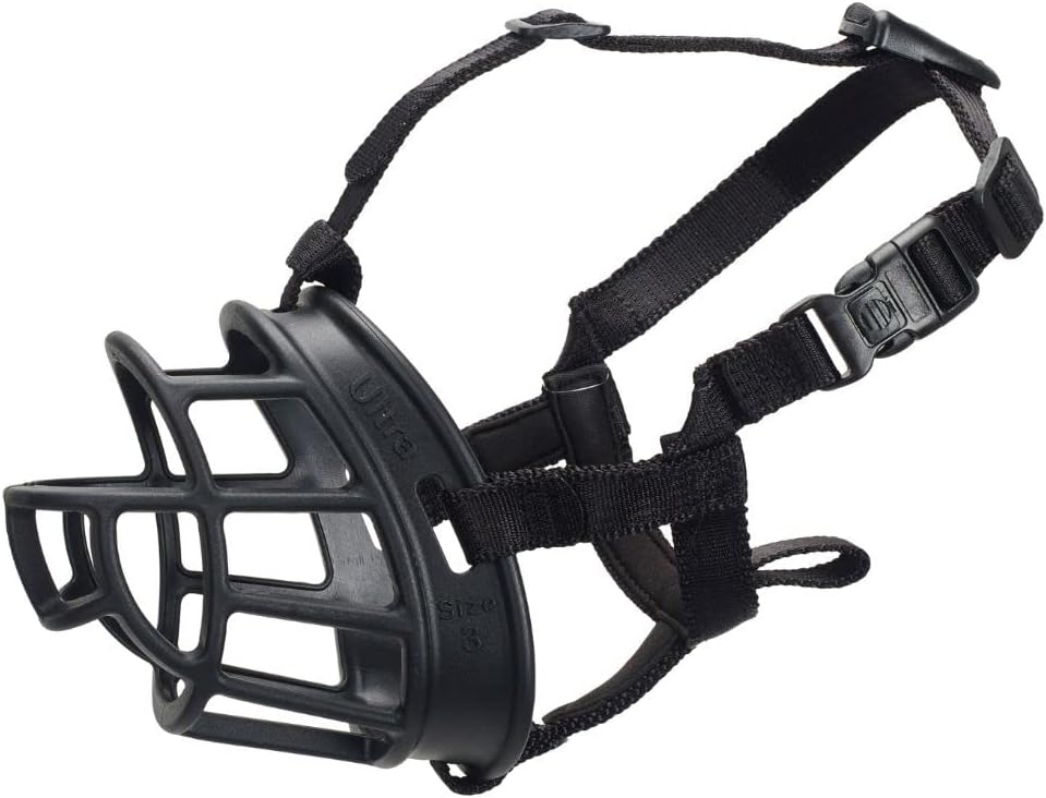 Baskerville Ultra Muzzle - Strong Thermo Plastic Rubber Humane Breathable Dog Training Muzzle Size 5