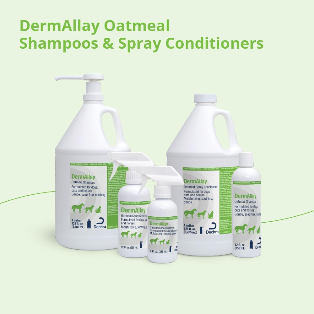Dechra DermAllay Oatmeal Shampoo 12oz. Dogs Cats Horses Soothes Itchy Dry Skin
