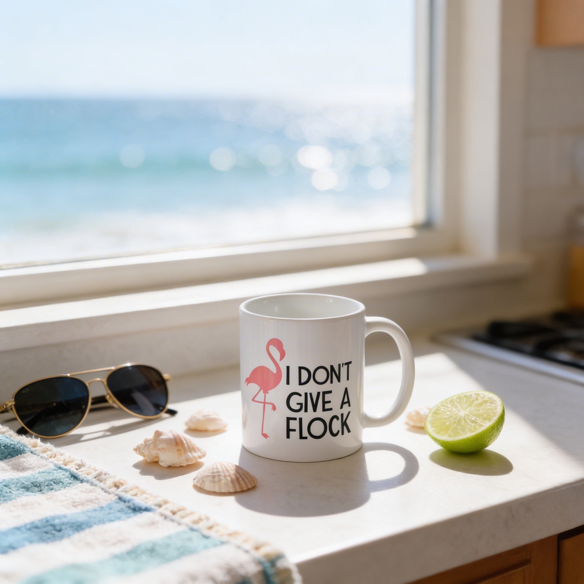 Funny Flamingo Mug - Pink Ceramic Coffee Cup, Dishwasher Safe Double-Sided Gift