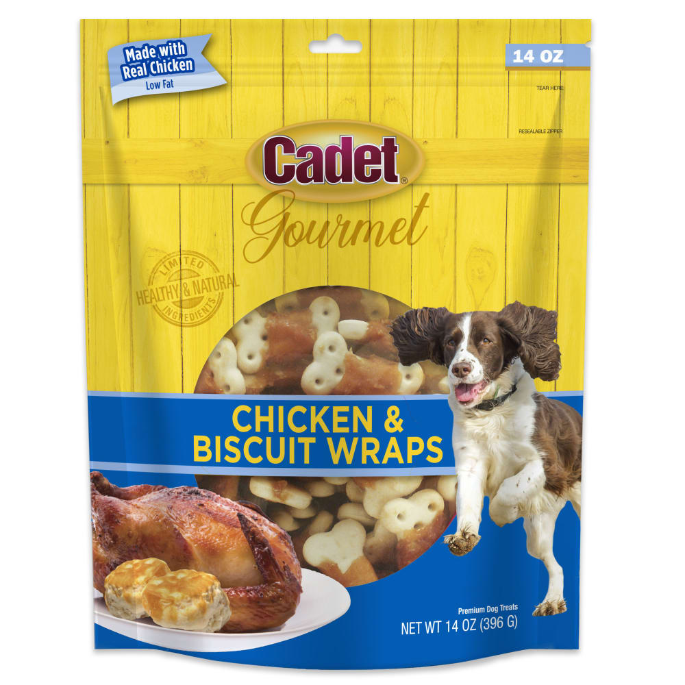 Cadet Premium Gourmet Chicken with Biscuit Wraps Dog Treats 14 oz.
