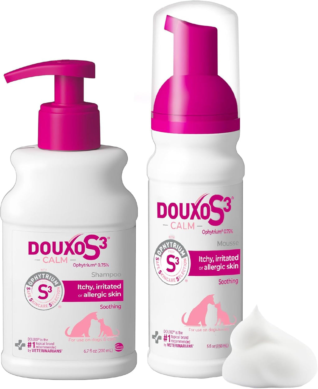 Calm Dog Shampoo & Itch Soothing Mousse Bundle for Dogs Cats