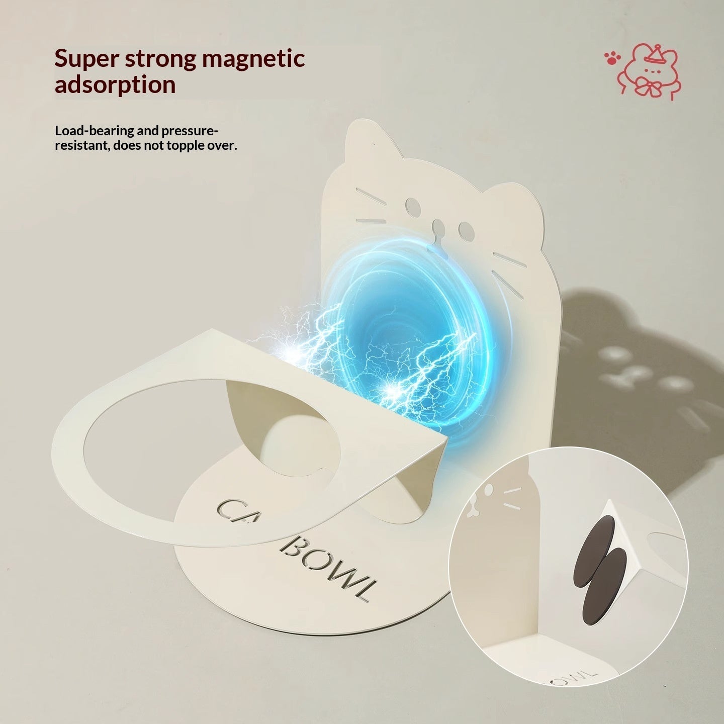 Ceramic Cat Food Cat Magnetic High-legged Cat Bowl Stand Cat Food Bowl Cervical Spine Protection Dog Bowl
