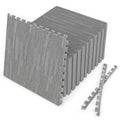 25 Tiles Wood Grain Foam Floor Mats with Borders- Natural