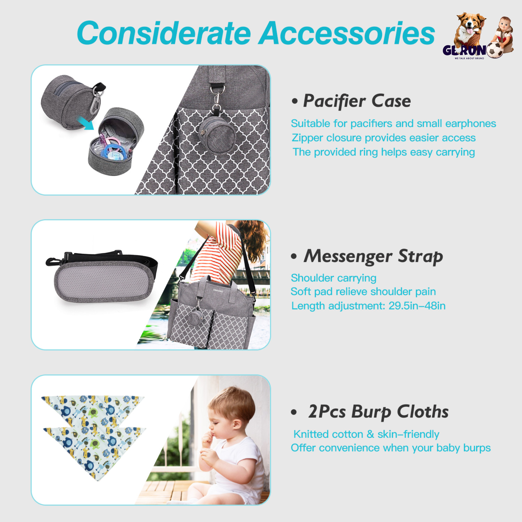 Multifunctional Baby Diaper Bag – 14 Pockets & Changing Tote