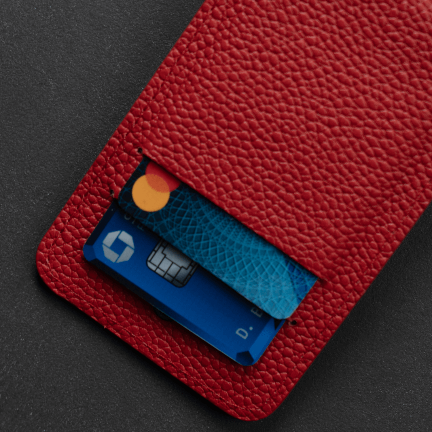 Leather Red Crossbody Bag Phone Wallet - Columbus
