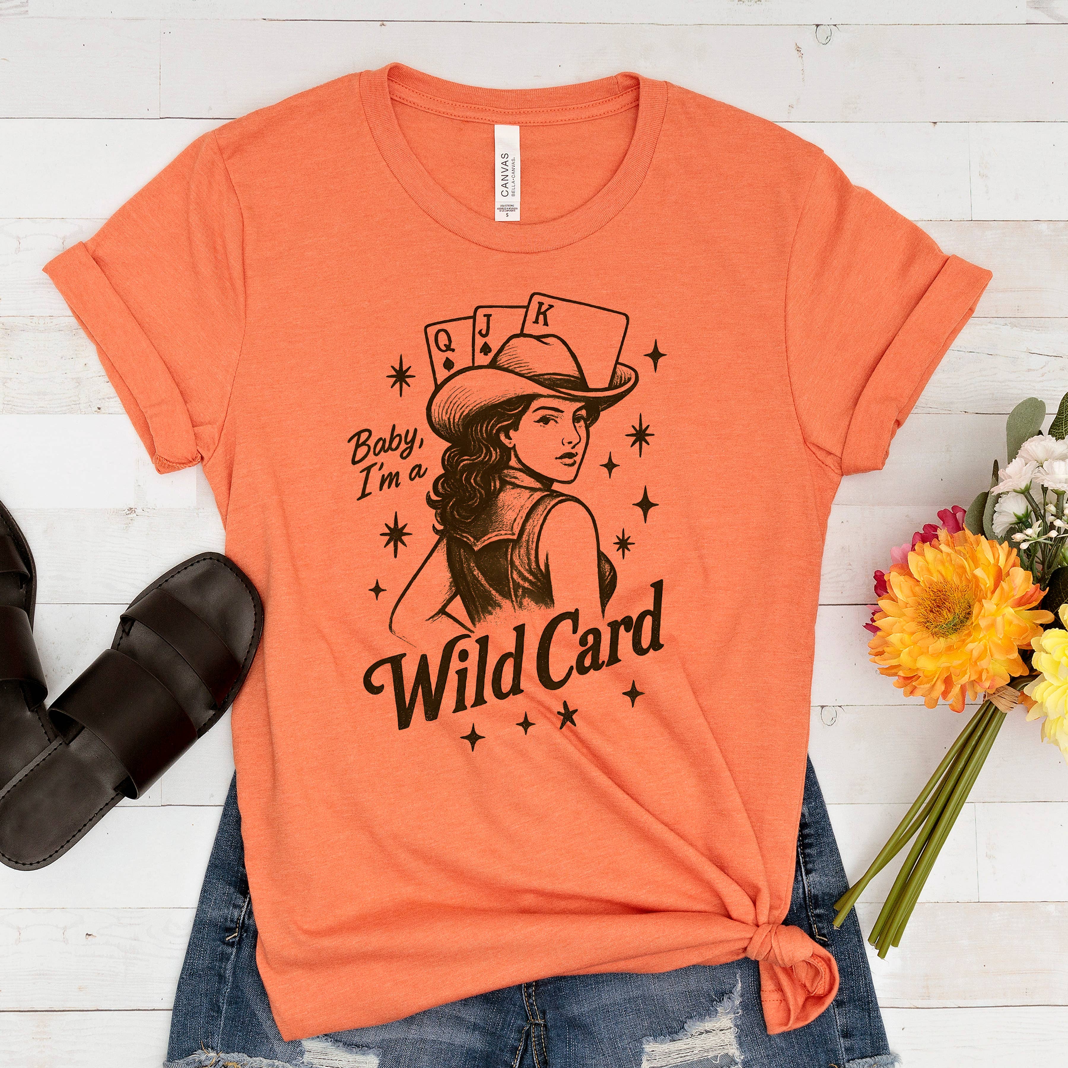 Baby, I'm a Wild Card Graphic Tee | Retro Western Cowgirl