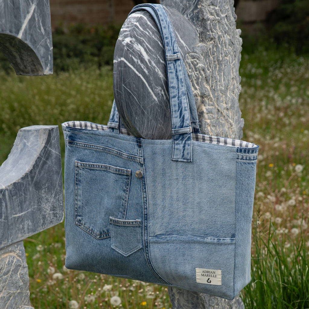 Brooklyn Heritage Tote / Recycled Denim White