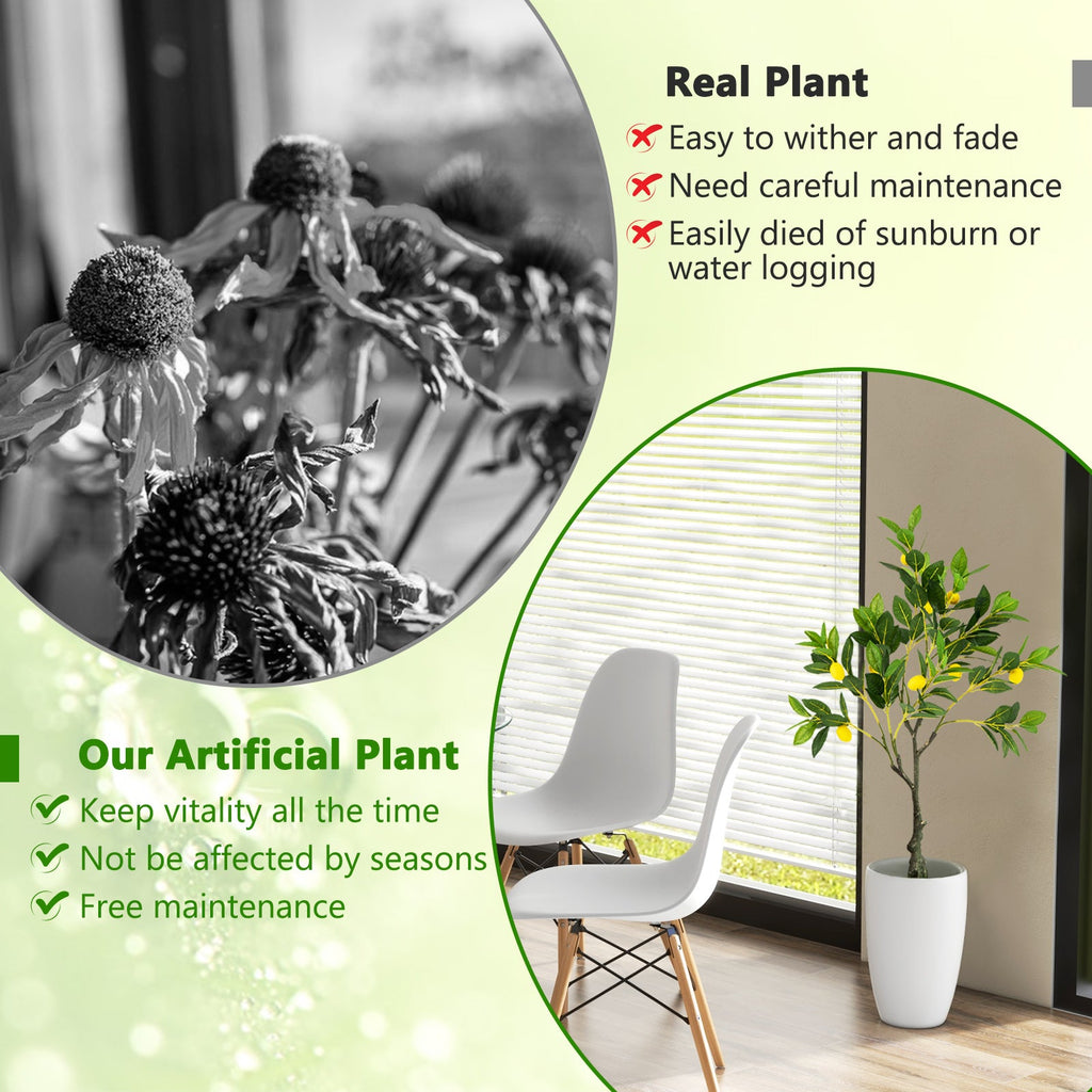 Artificial Lemon Tree 2.6/4/5.2 Feet Tall Fake Lemon Plant wuth Lemon Fruits