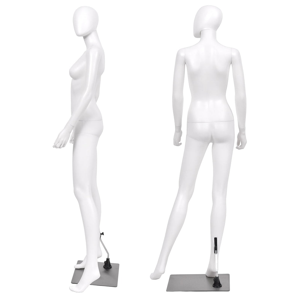 5.8 ft Full Body Female Mannequin Egghead Manikin with Metal Stand