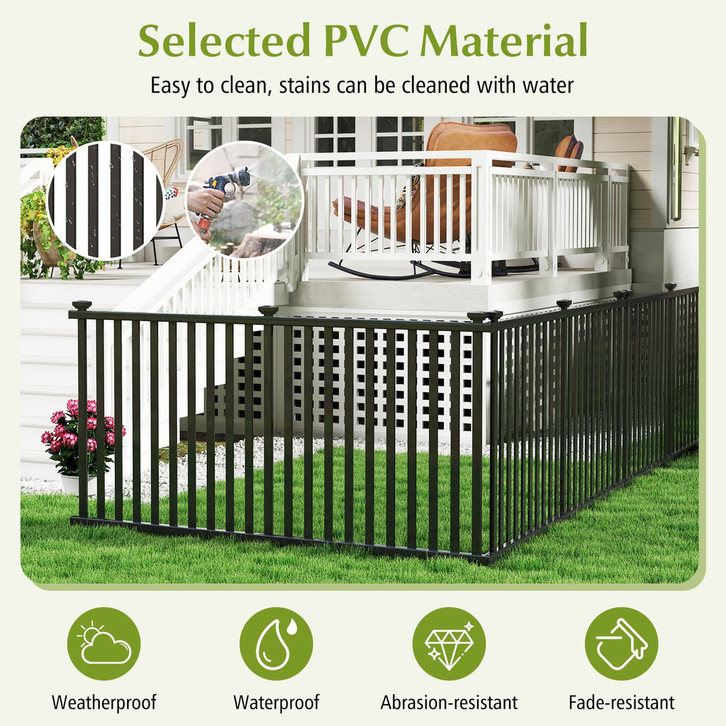 2 Piece 80 x 51 Inch Vinyl Picket Fence for Garden