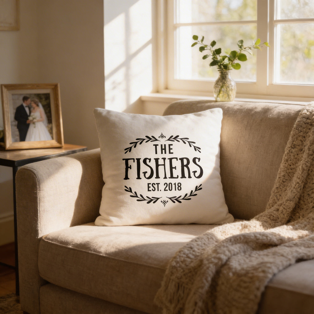 Personalized Throw Pillow Custom Anniversary Wedding Bridal Shower Gift