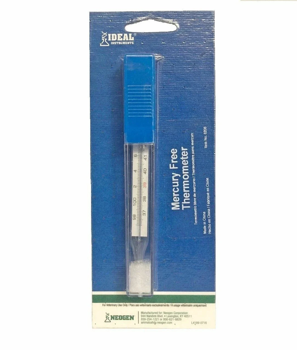 Ideal Veterinary Digital Thermometer Mercury Free w/Case Livestock Horses Dogs