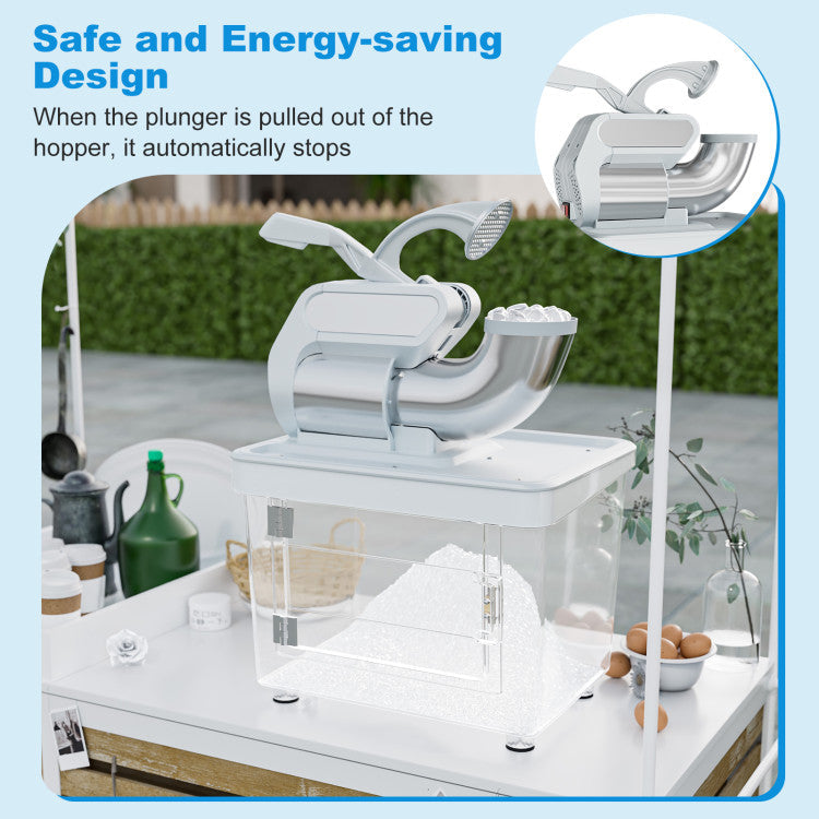300W Commercial Ice Crusher with Dual Blades and Safety Switch