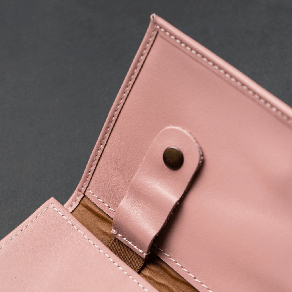 Leather Pink Travel Tech Organizer - Riverside