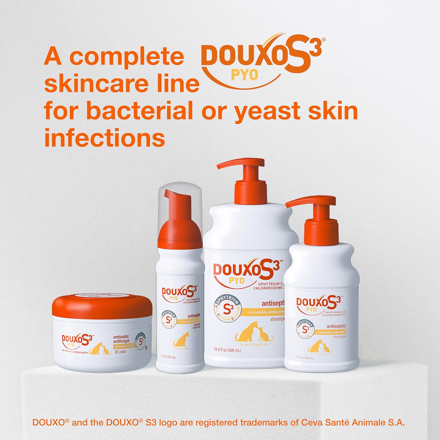 DOUXO S3 PYO Shampoo for Dogs and Cats Skin & Coat Care 6.7 oz.