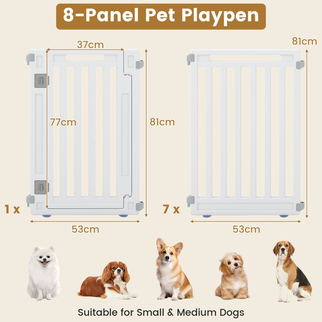 8-Panel Dog Playpen 31.5" Height Indoor Outdoor HDPE