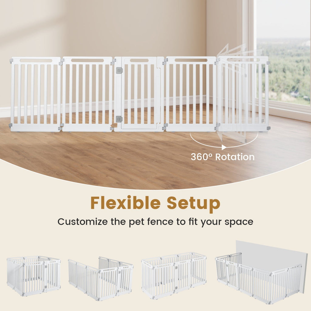 8-Panel Dog Playpen 31.5" Height Indoor Outdoor HDPE