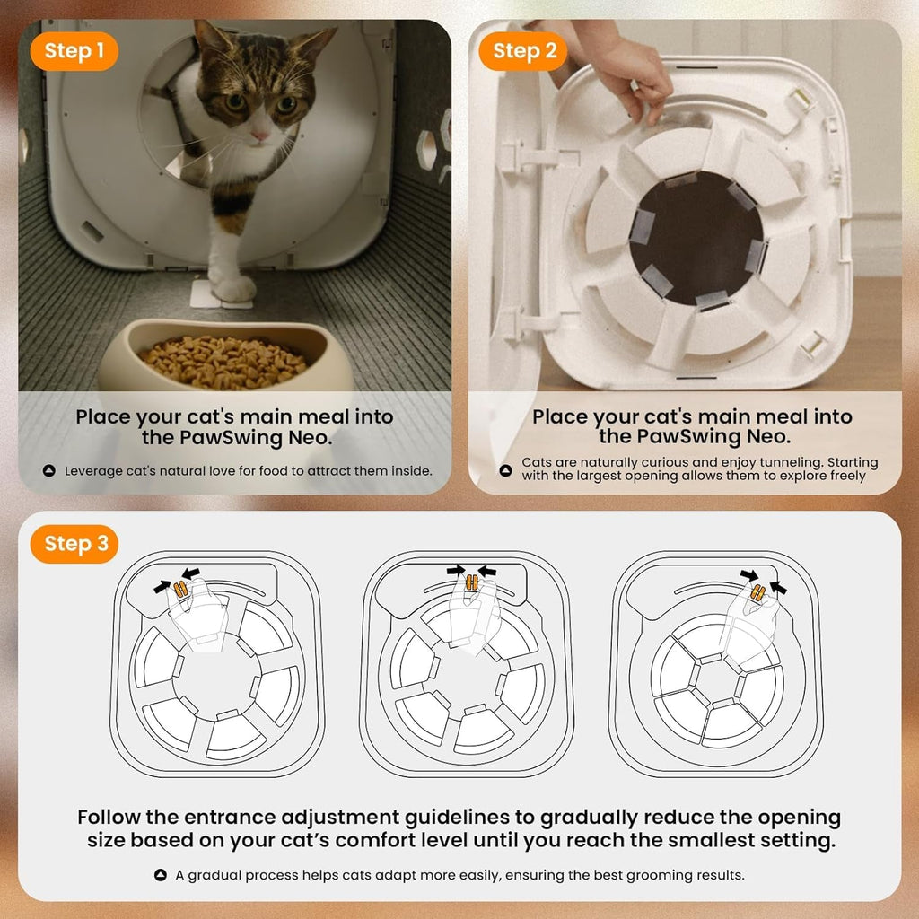 Cat Self Groomer Automatic Fur Collector Brush Grooming Box for Cats