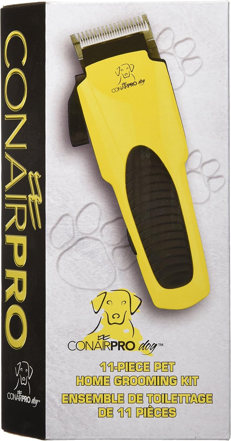 ConairPRO Dog Cat 11-Piece Grooming Kit - Professional Home Clipper All Breeds