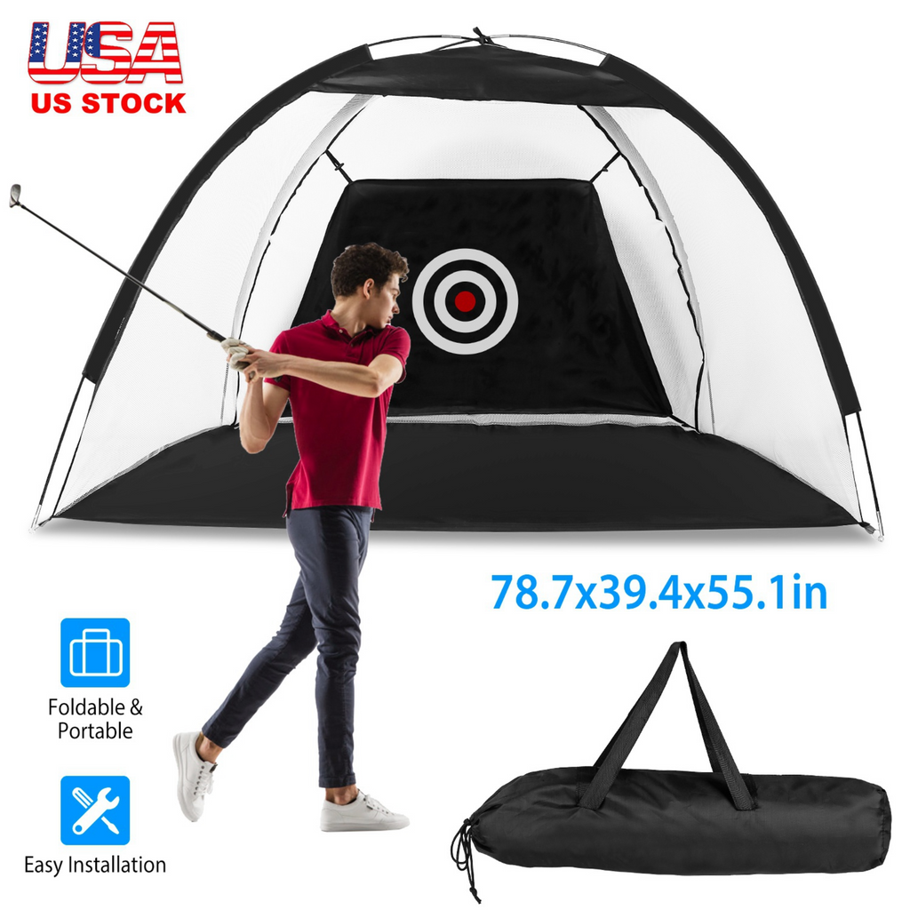 Golf Training Net with Target Cloth & Carry Bag – Indoor/Outdoor Practice