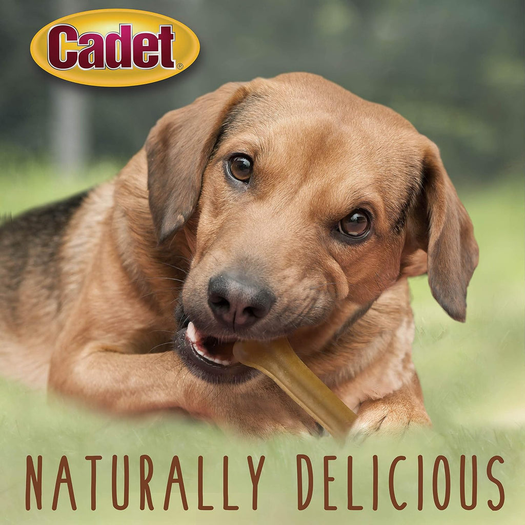 Cadet Pressed Rawhide Bones 6.5" Dog Chews Long Lasting Beef Hide 12 Pack