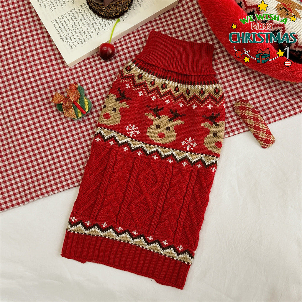 Red And Green Gingerbread Man Reindeer Christmas Pet Sweater