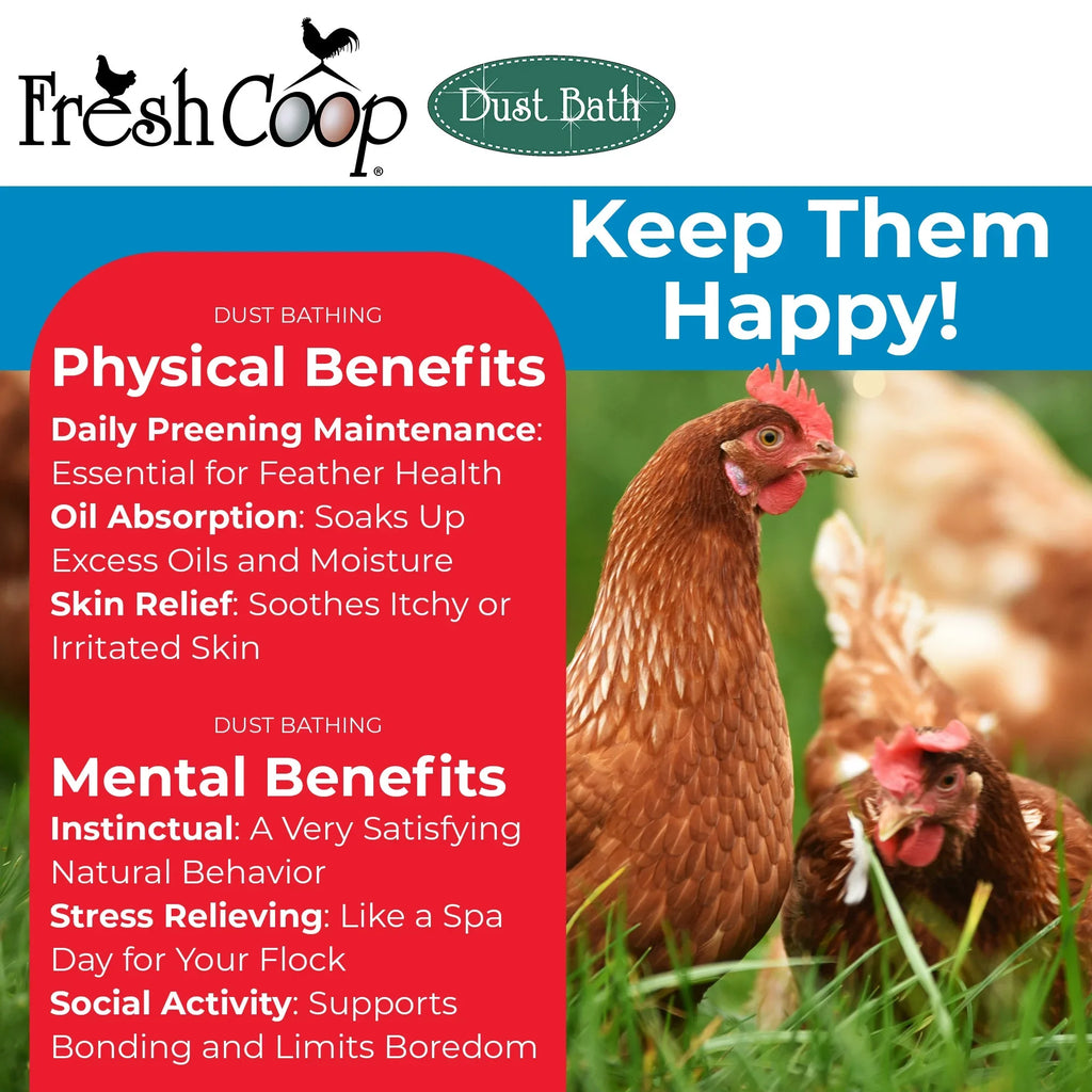 Fresh Coop Dust Bath Shaker Absorbent Chicken Bird Bath Backyard Poultry 6lbs.