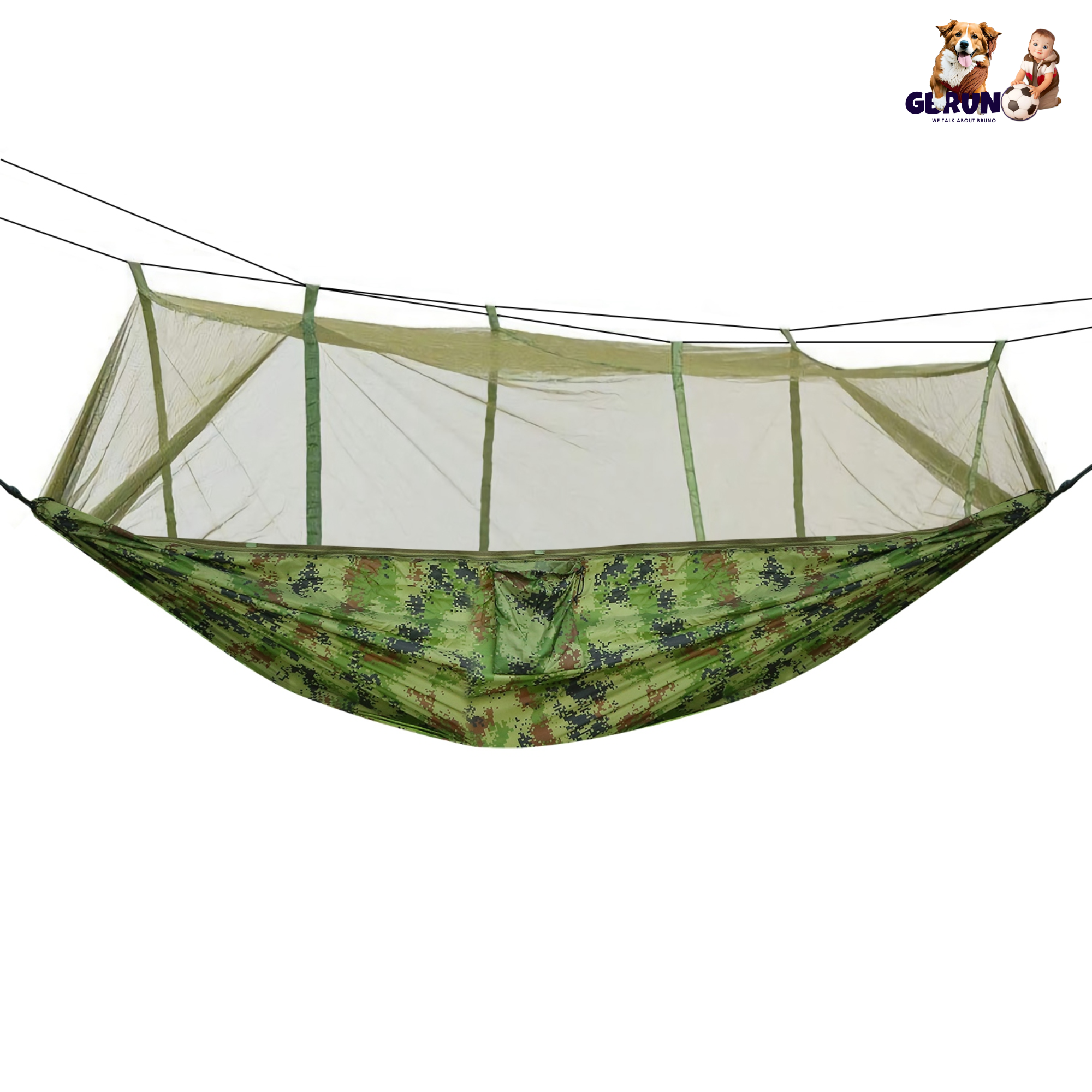 600lbs Load 2 Persons Hammock w/Mosquito Net Outdoor Hiking Camping Hommock Portable Nylon Swing Hanging Bed w/ Strap Hook Carry Bag