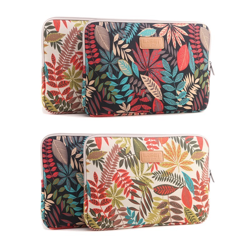 LISEN Colorful Leaf Notebook Sleeve Bag 15.6 Inch Computer Bag