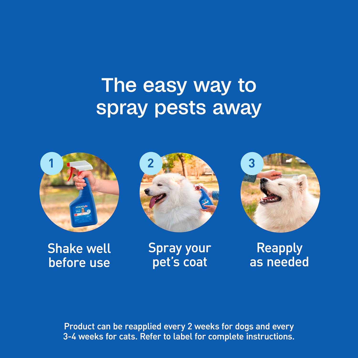 Adams Plus Pet Fleas & Ticks Spray for Cats and Dogs 16 oz. 2-Pack