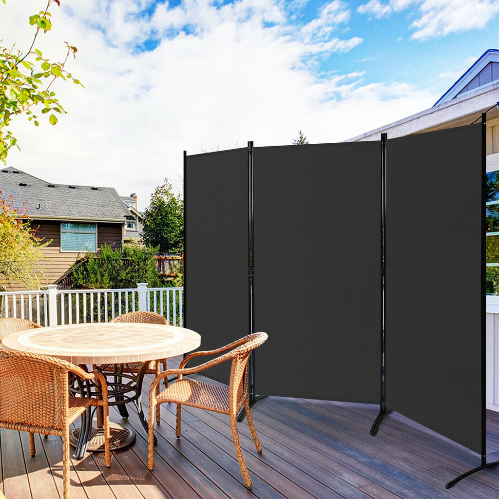 6 Feet 3 Panel Room Divider with Durable Hinges Steel Base