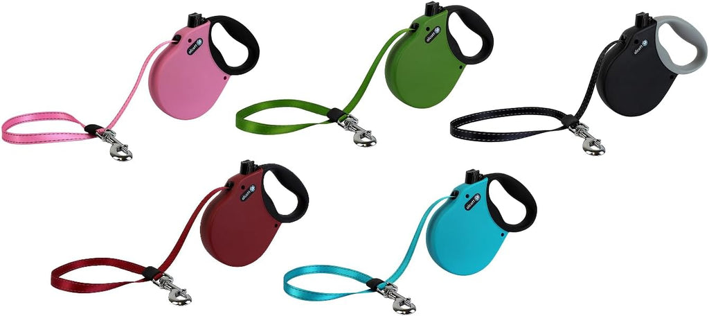 Alcott Adventure Retractable Reflective Belt Leash for Dogs, 10' Long, XS Pink