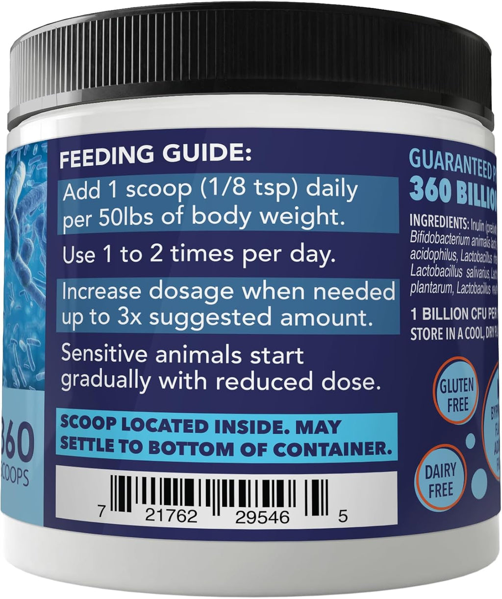 Dog Probiotics Powder 360 Scoops Digestive Enzyme Diarrhea Relief Immune