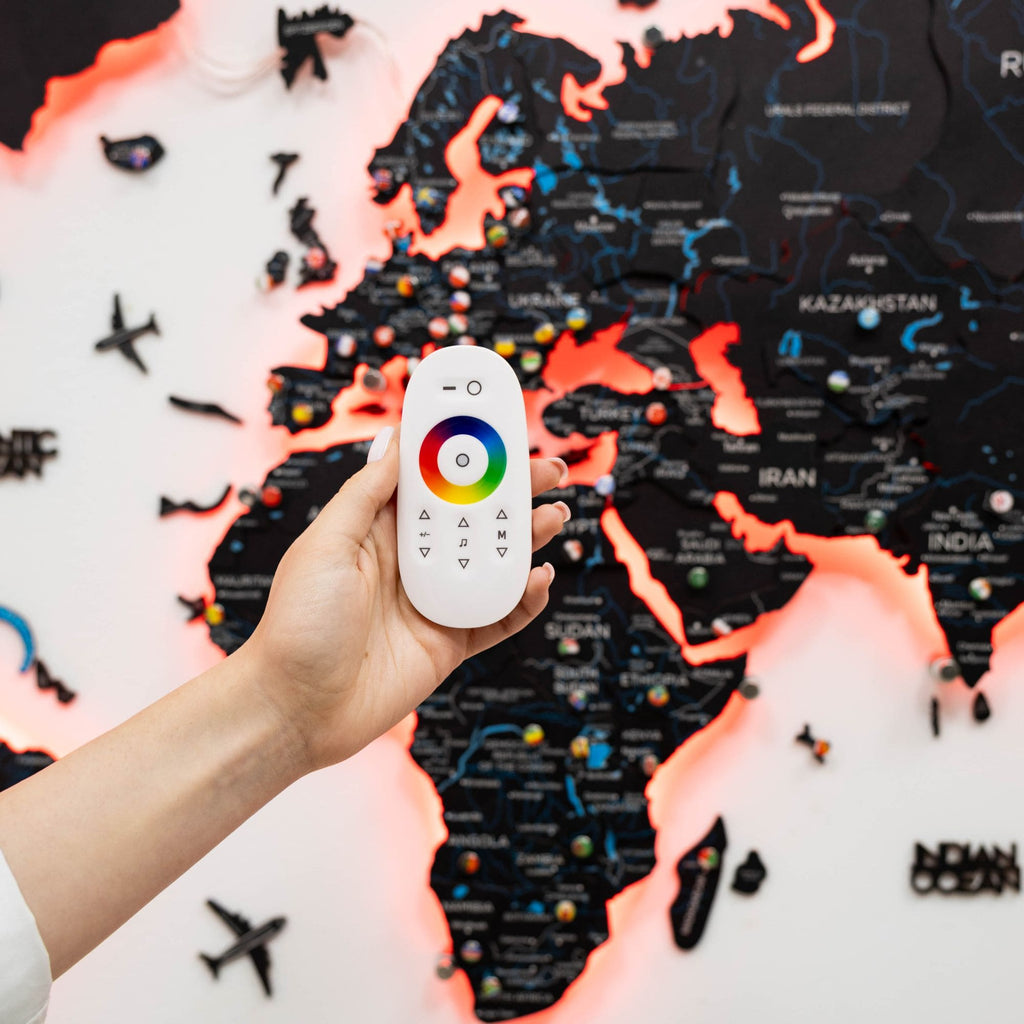 3D LED / LUMINOUS Wooden World Map 3.0 Midnight