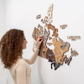 3D Wooden Map of Canada – Multicolor