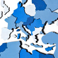 3D Wooden World Map Azure