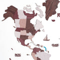 3D Wooden World Map Cappuccino
