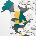 3D Wooden World Map Country