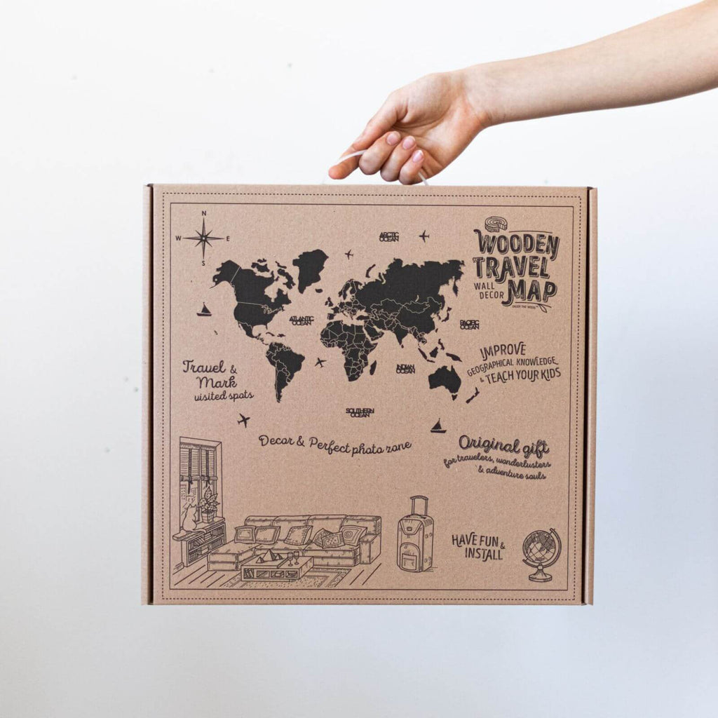 3D Wooden World Map Indie