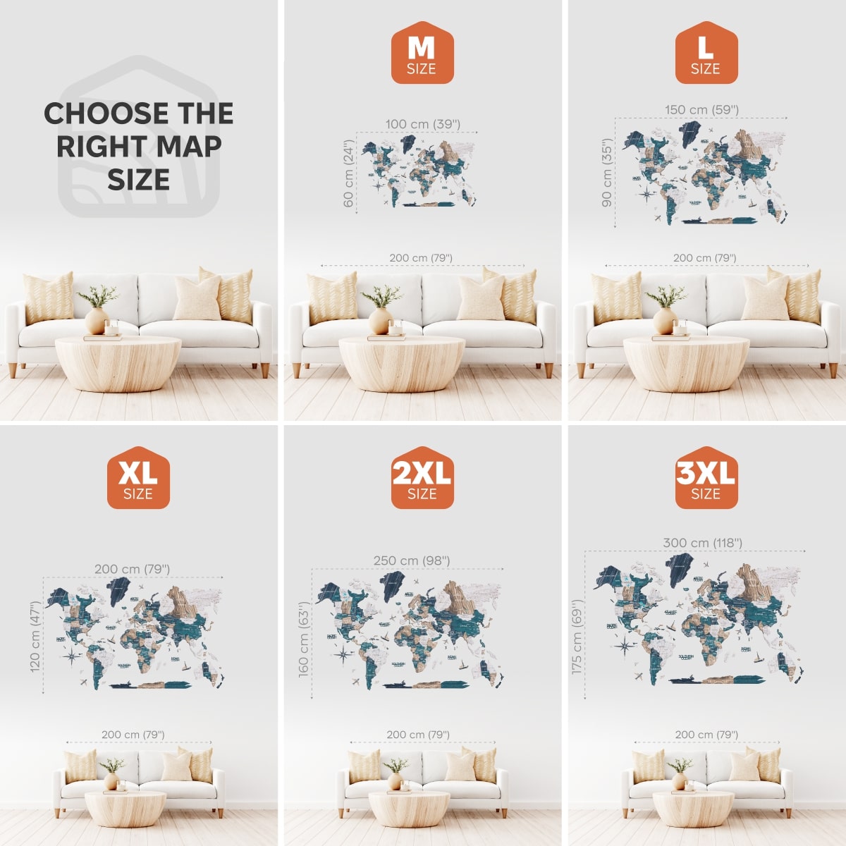 3D Luminous Colored Wooden World Map Mystery