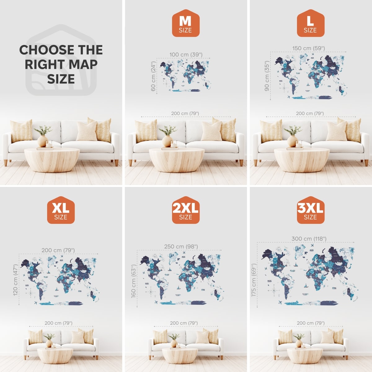 3D Wooden World Map Ocean