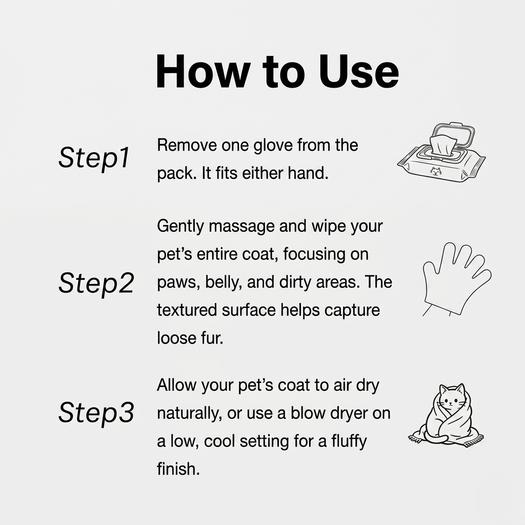 Waterless Pet Cleaning Grooming Gloves