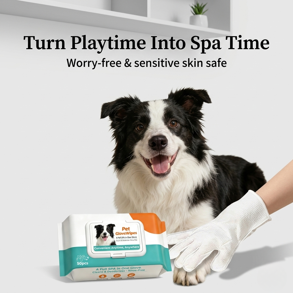 Waterless Pet Cleaning Grooming Gloves