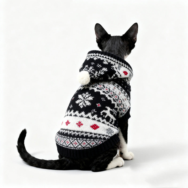 Christmas Sweater For Warm AutumnWinter Apparel For Devon Siamese And Abyssinian Hairless Cats